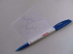 Długopis Kropka Rystor Niebieski przykład pisma
