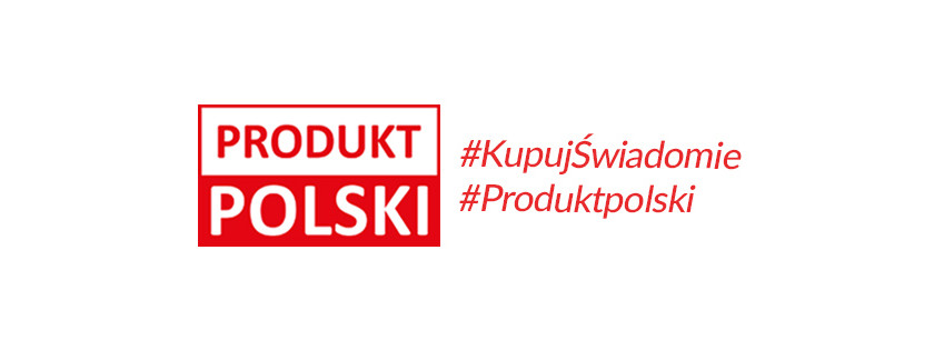 Biało-czerwony znak „Produkt Polski” wskazuje na polskie produkty spożywcze